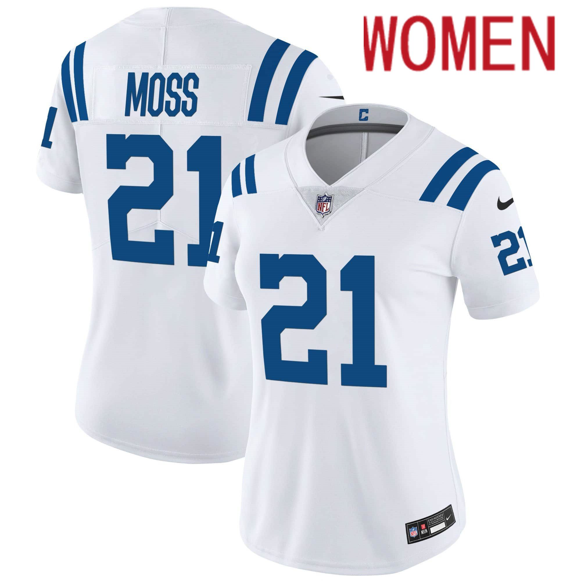 Women Indianapolis Colts #21 Moss White 2024 Nike Vapor Limited NFL Jersey->indianapolis colts->NFL Jersey